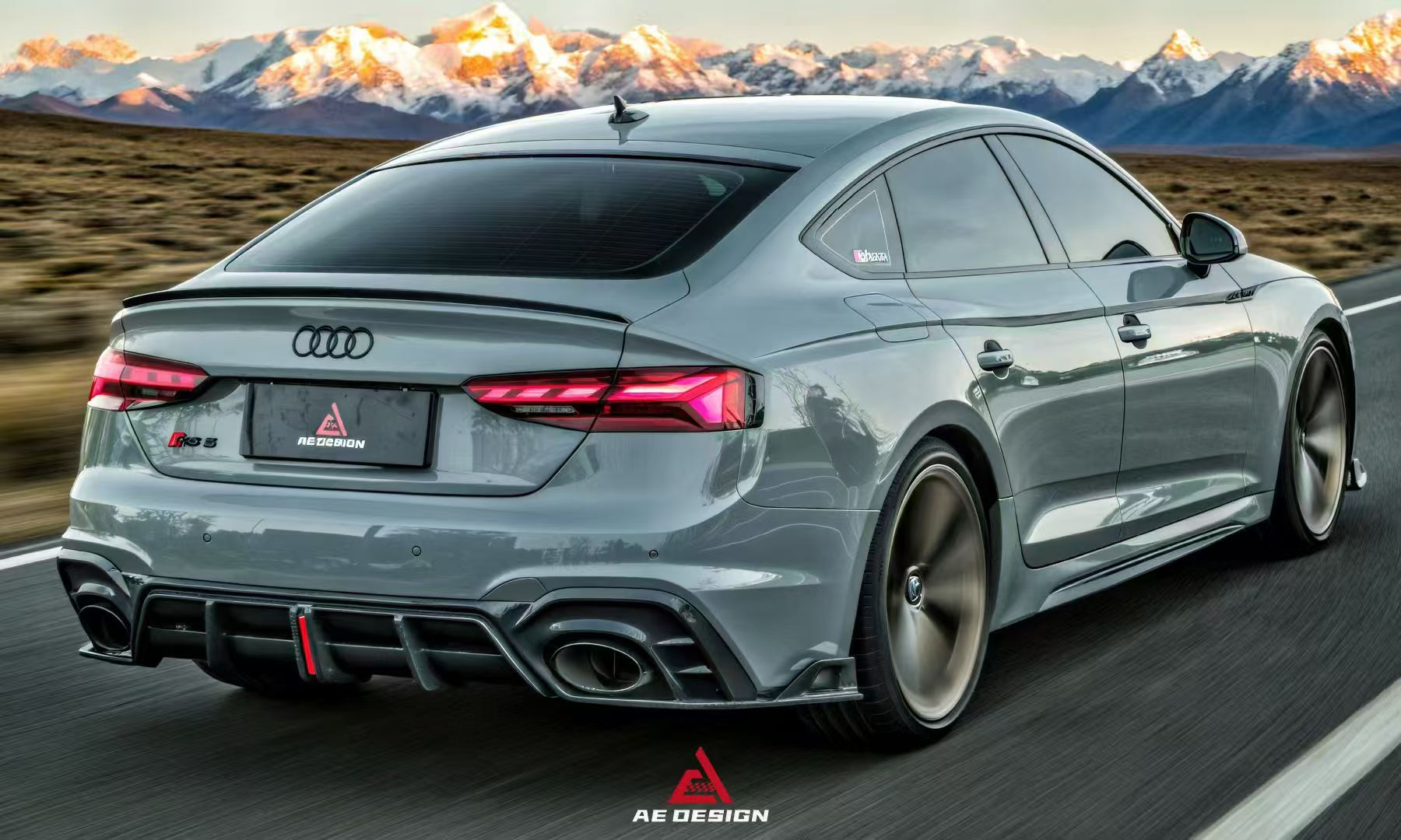 Audi RS5 B9.5 2020 2021 2022 2023 2024 Early 2025 with Aftermarket Parts - AE Style Rear Diffuser Carbon Fiber from ArmorExtend
