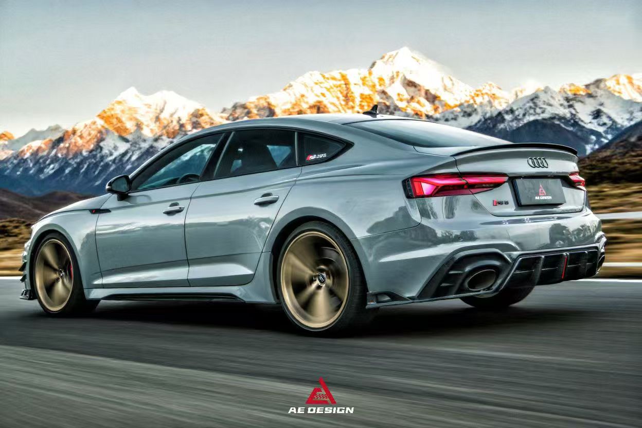 Audi RS5 B9.5 2020 2021 2022 2023 2024 Early 2025 with Aftermarket Parts - AE Style Rear Diffuser Carbon Fiber from ArmorExtend