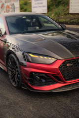 Audi RS5 S5 A5 B9 B9.5 2017 2018 2019 2020 2021 2022 2023 2024 2025 with Aftermarket Parts - AE Style Hood Bonnet Carbon Fiber from ArmorExtend