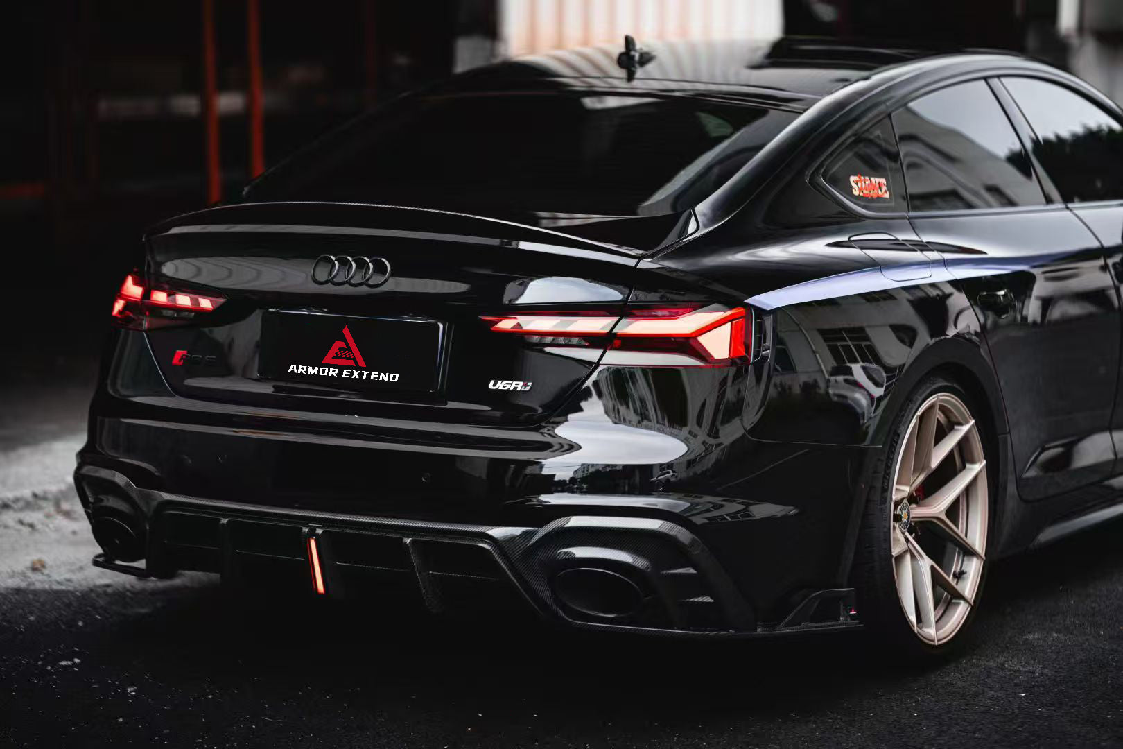 Audi RS5 B9.5 2020 2021 2022 2023 2024 Early 2025 with Aftermarket Parts - AE Style Rear Diffuser Carbon Fiber from ArmorExtend