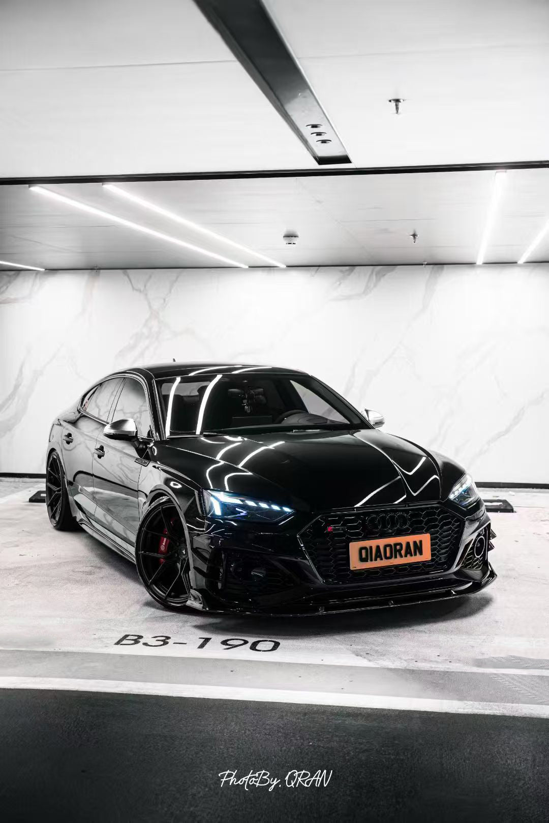 Audi RS5 B9.5 2020 2021 2022 2023 2024 2025 with Aftermarket Parts - AE Style Front Canards Carbon Fiber from ArmorExtend
