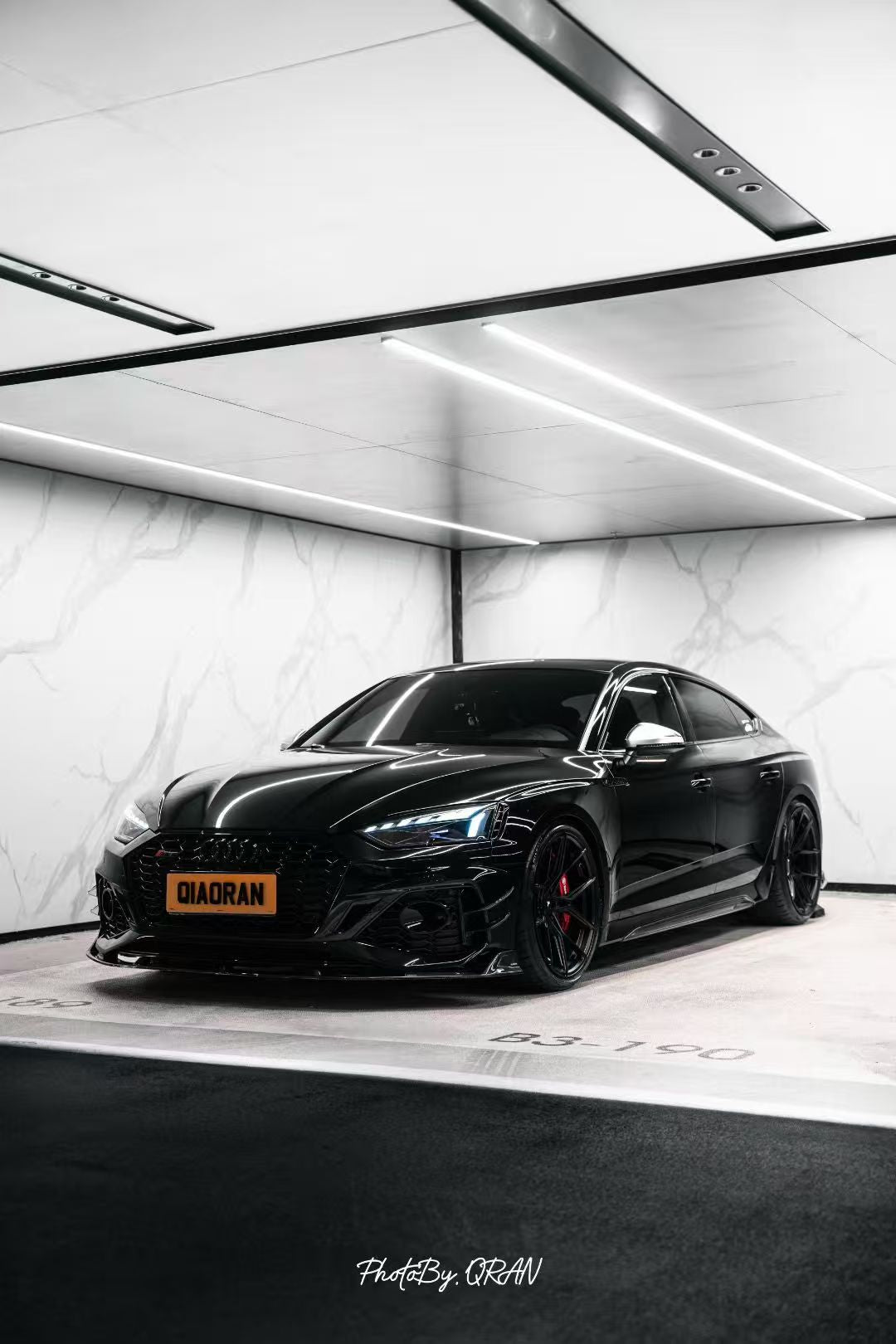 Audi RS5 B9.5 2020 2021 2022 2023 2024 2025 with Aftermarket Parts - AE Style Front Canards Carbon Fiber from ArmorExtend