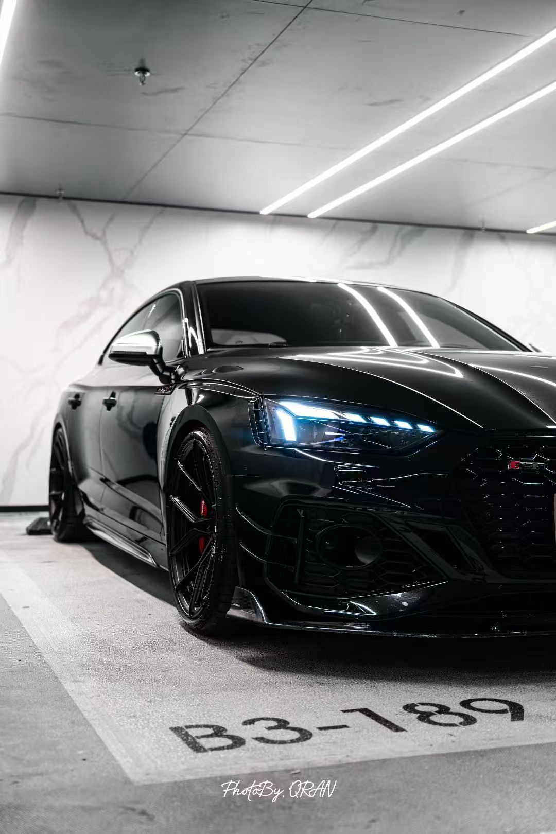 Audi RS5 B9.5 2020 2021 2022 2023 2024 2025 with Aftermarket Parts - AE Style Front Canards Carbon Fiber from ArmorExtend