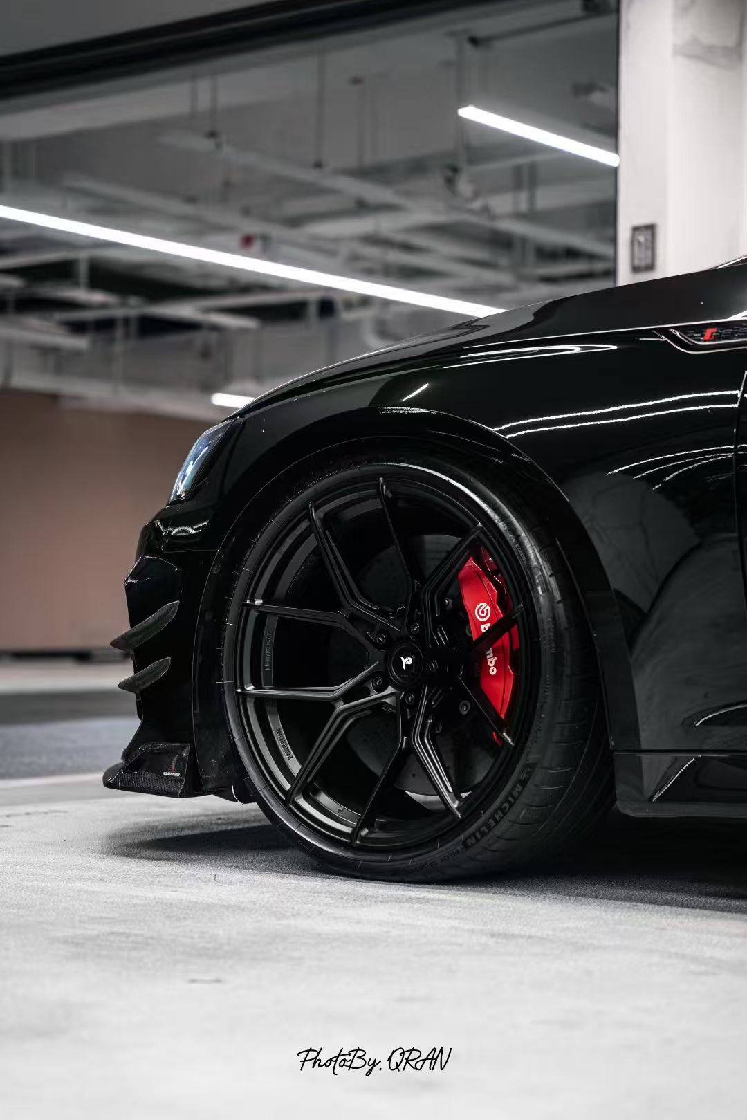 Audi RS5 B9.5 2020 2021 2022 2023 2024 2025with Aftermarket Parts - AE Style Front Lip Carbon Fiber from ArmorExtend