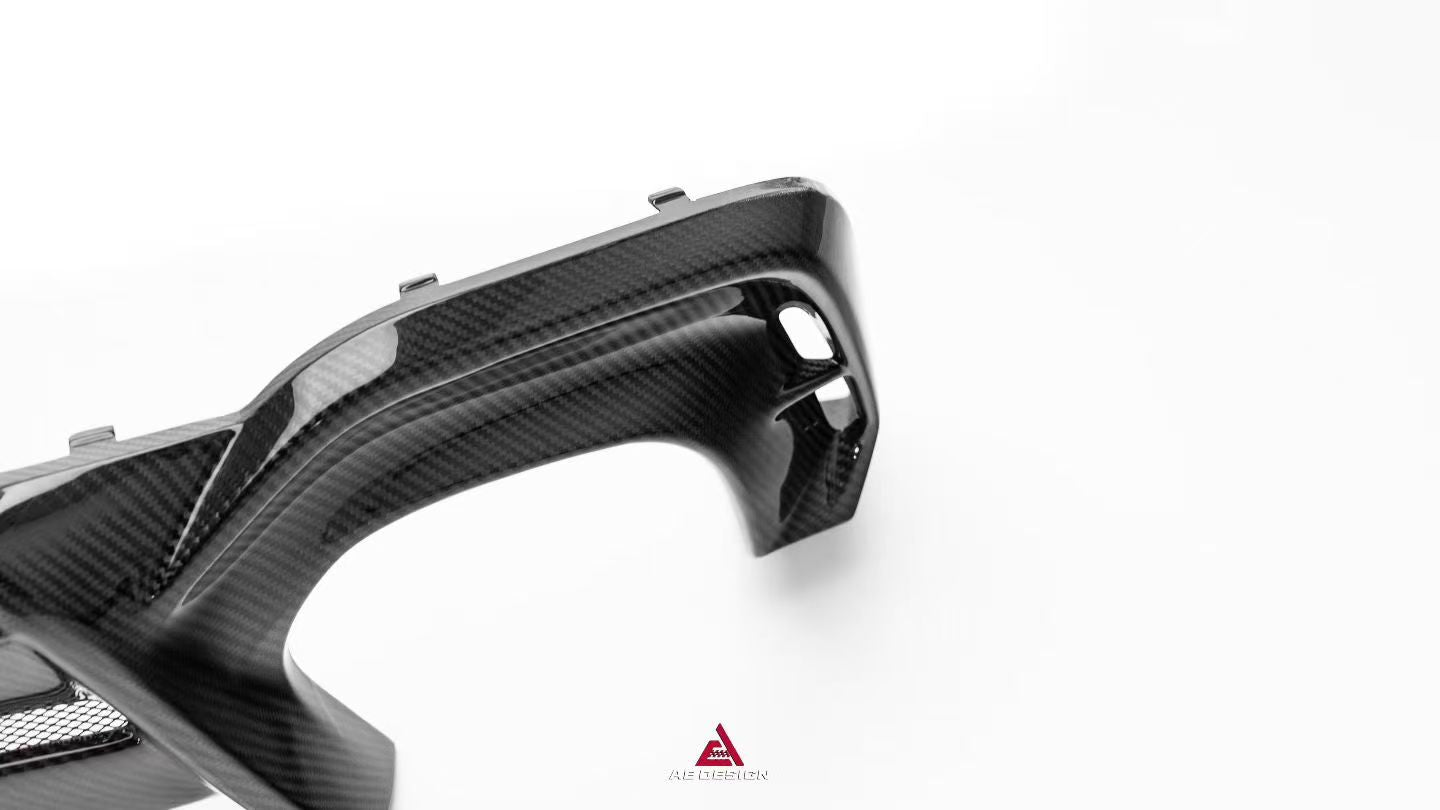 Audi RS5 B9.5 2020 2021 2022 2023 2024 2025 with Aftermarket Parts - AE V2 Style Rear Diffuser & Canards Dry Pre-preg Carbon Fiber from ArmorExtend