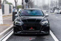 Audi RS5 B9.5 2020 2021 2022 2023 2024 2025 with Aftermarket Parts - AE V2 Style Front Lip Dry Pre-preg Carbon Fiber from ArmorExtend