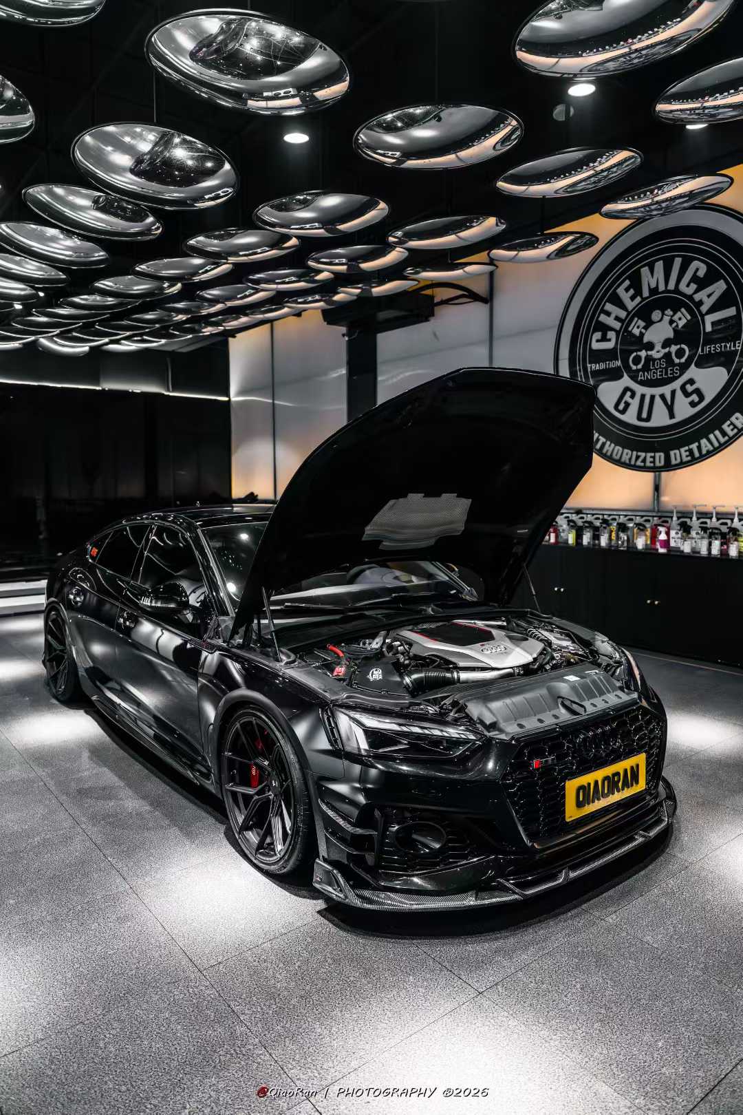 Audi RS5 B9.5 2020 2021 2022 2023 2024 2025 with Aftermarket Parts - AE V2 Style Front Canards Dry Pre-preg Carbon Fiber from ArmorExtend