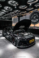 Audi RS5 B9.5 2020 2021 2022 2023 2024 2025 with Aftermarket Parts - AE V2 Style Front Canards Dry Pre-preg Carbon Fiber from ArmorExtend