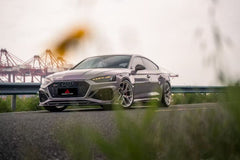 Audi RS5 B9.5 2020 2021 2022 2023 2024 2025 with Aftermarket Parts - AE V2 Style Front Lip Dry Pre-preg Carbon Fiber from ArmorExtend