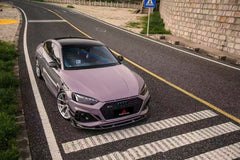 Audi RS5 B9.5 2020 2021 2022 2023 2024 2025 with Aftermarket Parts - AE V2 Style Front Lip Dry Pre-preg Carbon Fiber from ArmorExtend