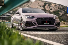 Audi RS5 B9.5 2020 2021 2022 2023 2024 2025 with Aftermarket Parts - AE V2 Style Front Lip Dry Pre-preg Carbon Fiber from ArmorExtend
