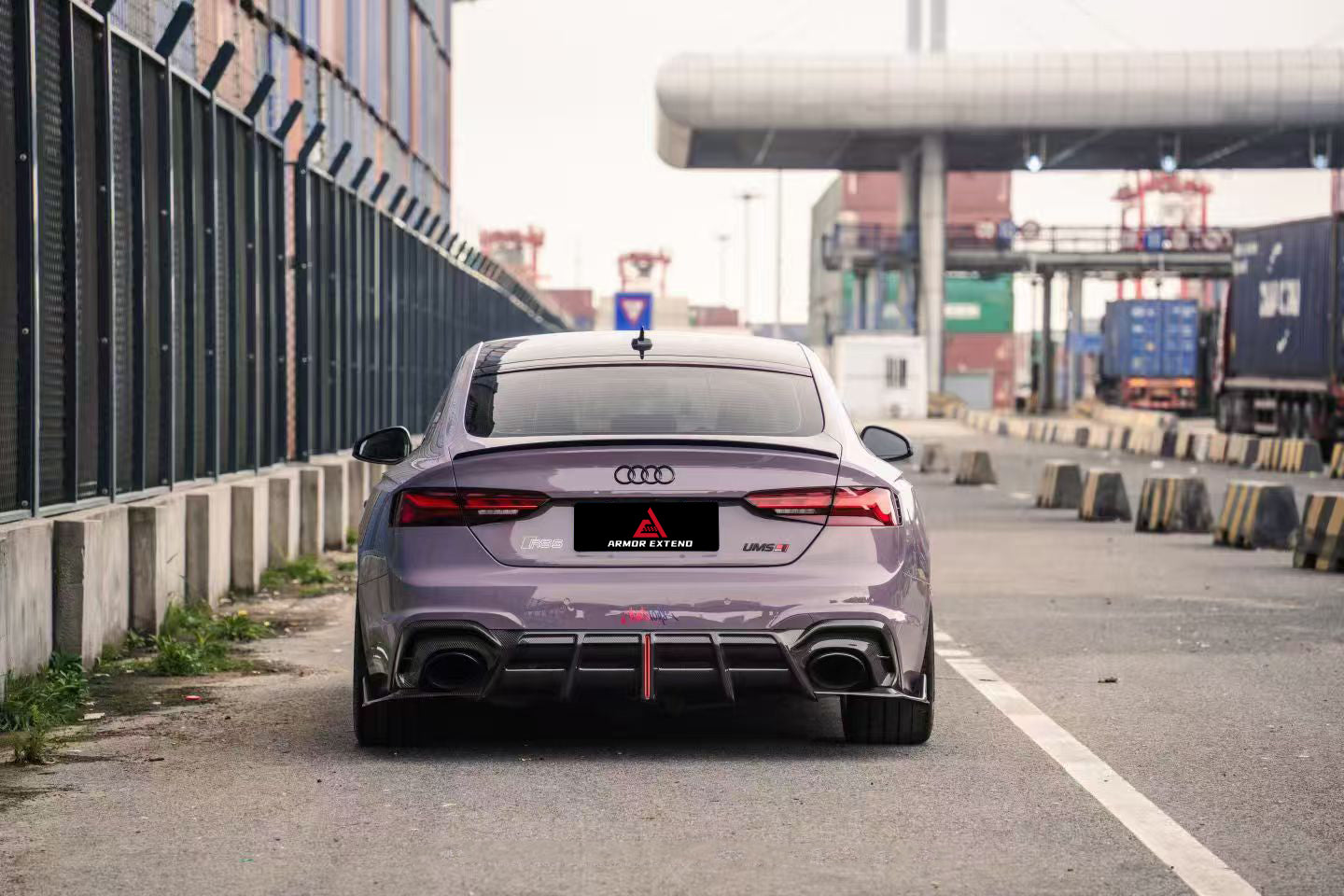 Audi RS5 B9.5 2020 2021 2022 2023 2024 2025 with Aftermarket Parts - AE V2 Style Rear Diffuser & Canards Dry Pre-preg Carbon Fiber from ArmorExtend