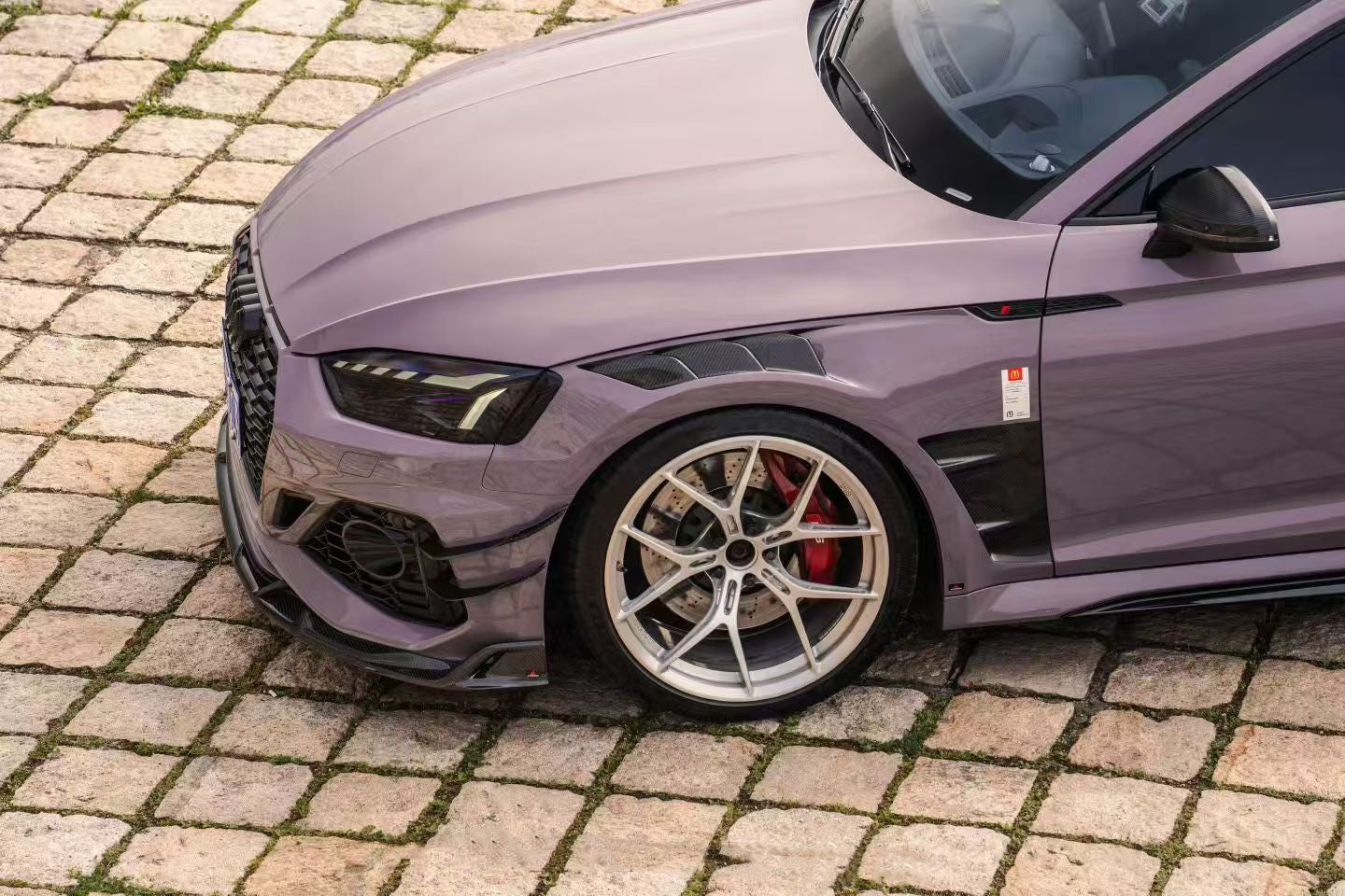 Audi RS5 B9.5 2020 2021 2022 2023 2024 2025 with Aftermarket Parts - AE V2 Style Front Canards Dry Pre-preg Carbon Fiber from ArmorExtend