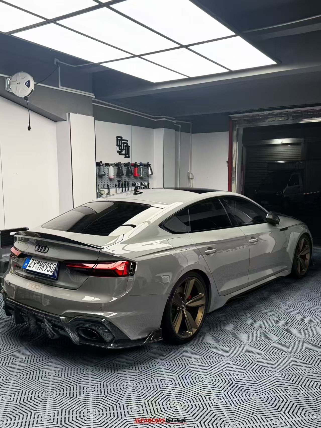 Audi RS5 B9.5 2020 2021 2022 2023 2024 2025 with Aftermarket Parts - AE V2 Style Rear Diffuser & Canards Dry Pre-preg Carbon Fiber from ArmorExtend