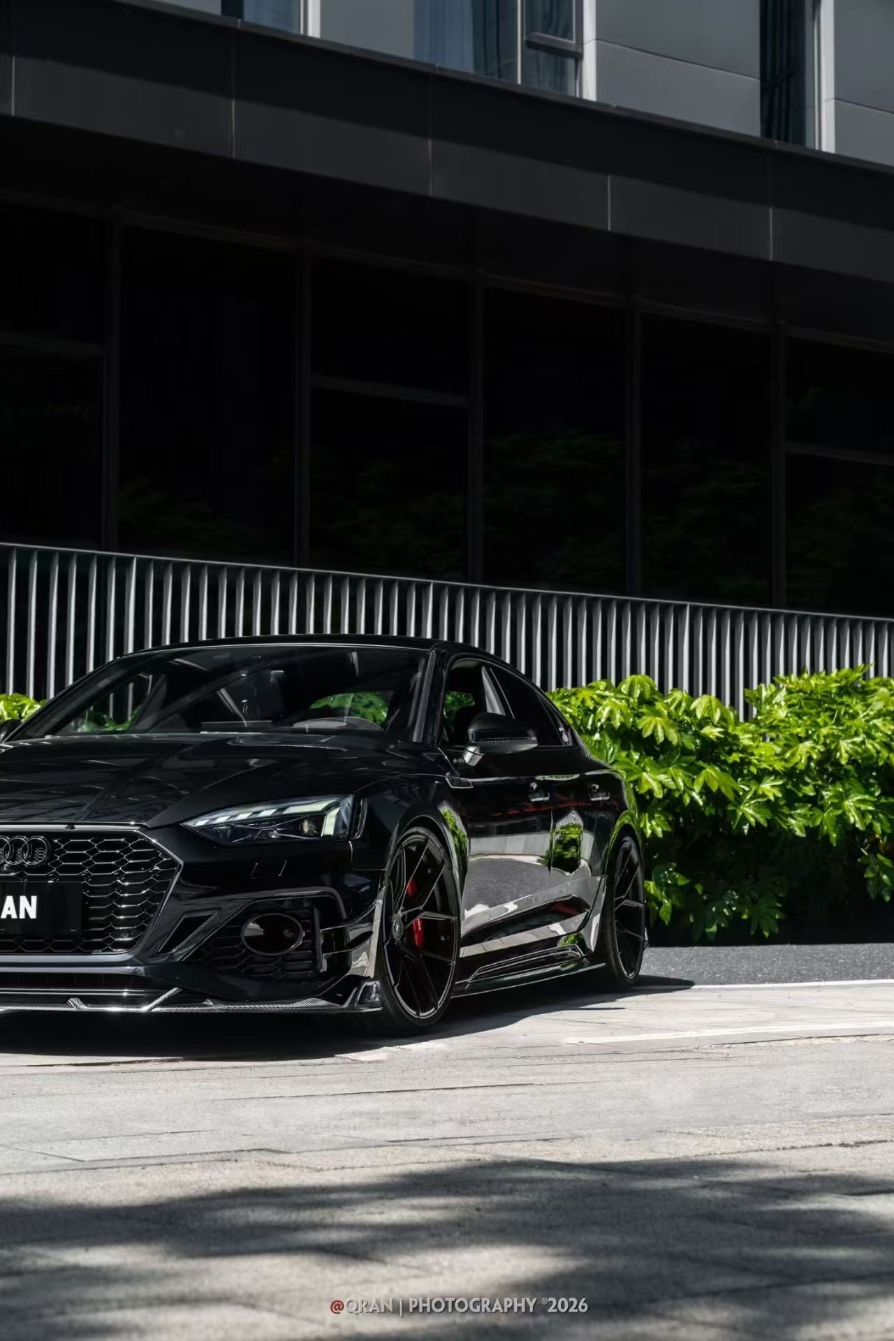 Audi RS5 B9.5 2020 2021 2022 2023 2024 2025 with Aftermarket Parts - AE V2 Style Front Lip Dry Pre-preg Carbon Fiber from ArmorExtend