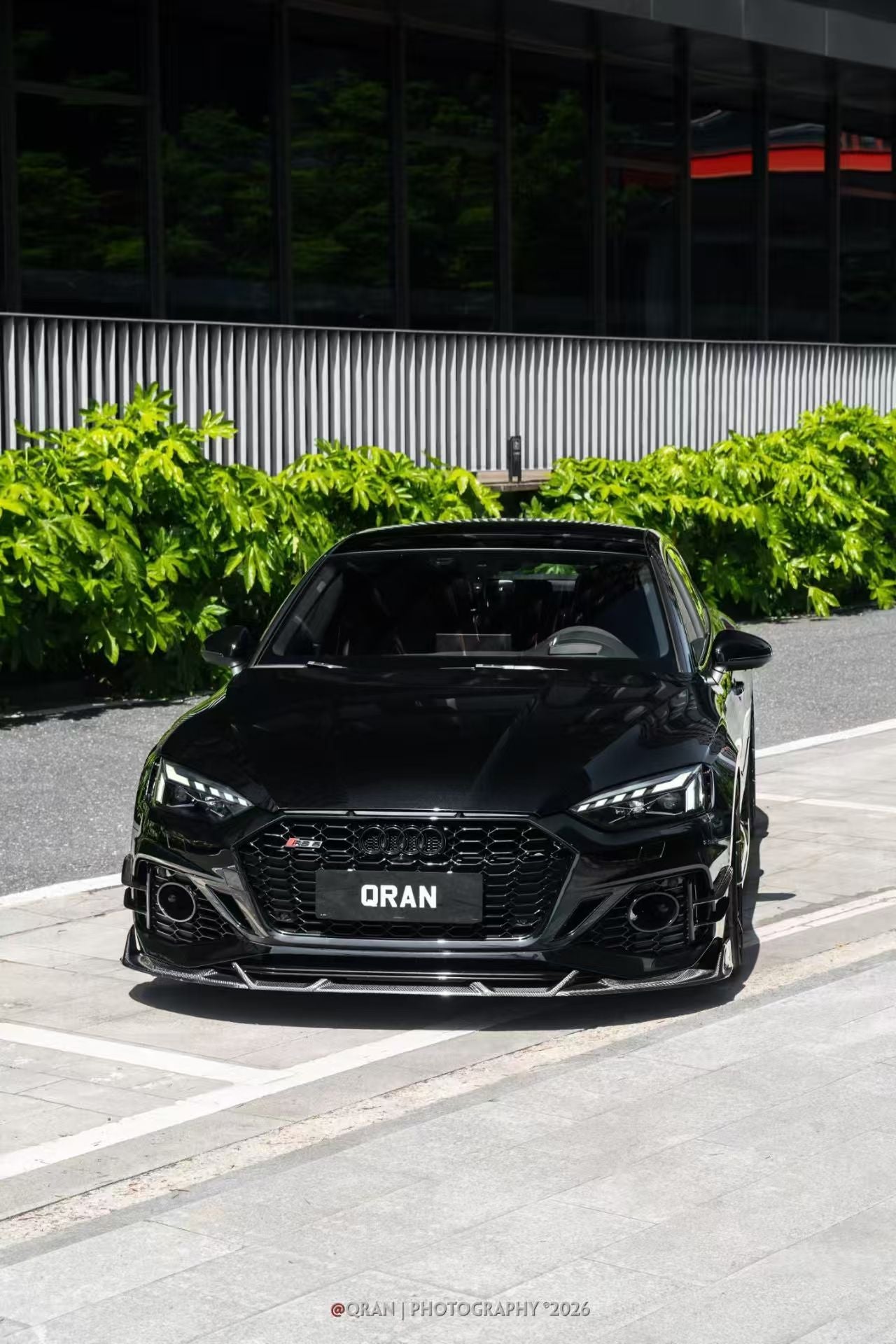Audi RS5 B9.5 2020 2021 2022 2023 2024 2025 with Aftermarket Parts - AE V2 Style Front Canards Dry Pre-preg Carbon Fiber from ArmorExtend