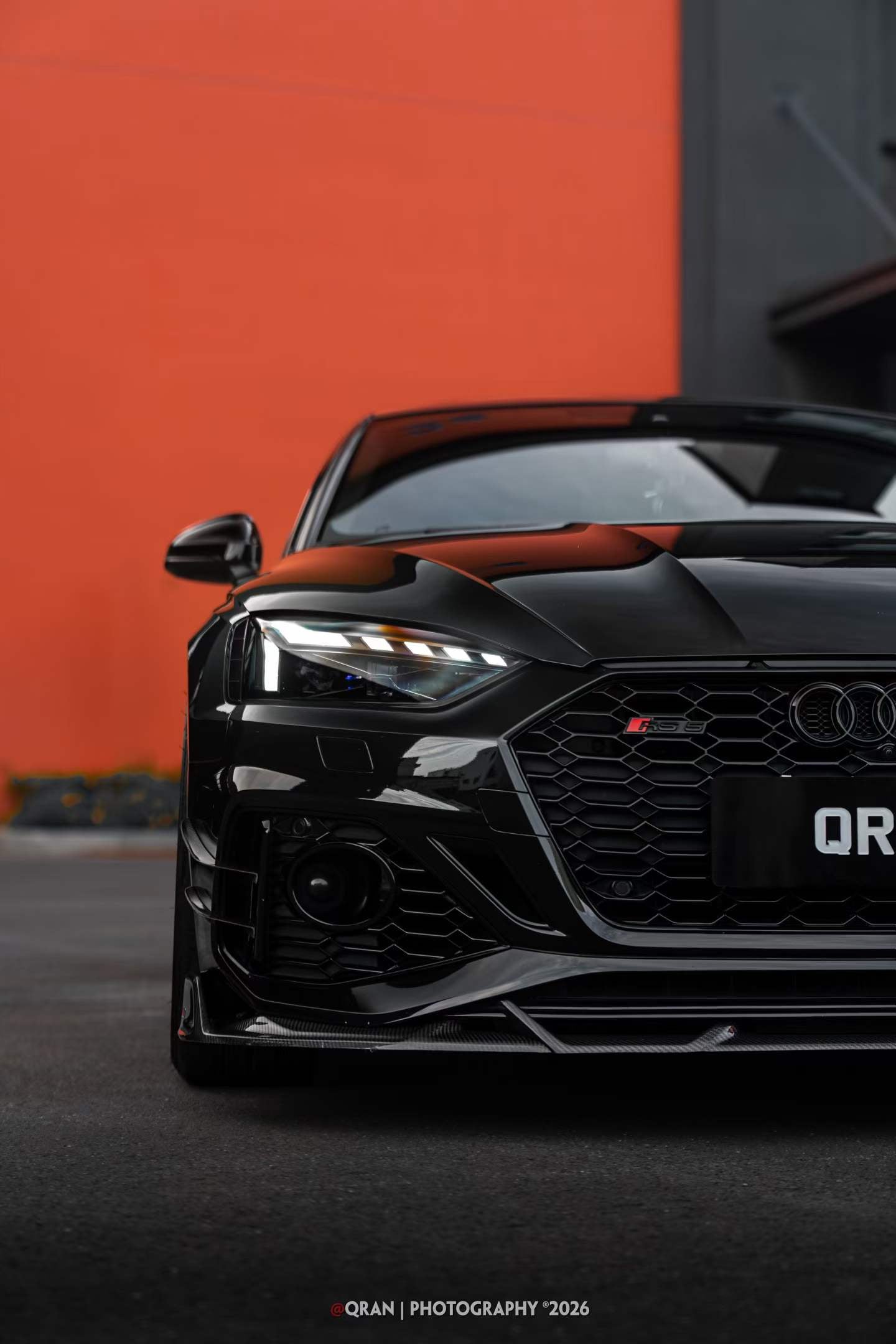 Audi RS5 B9.5 2020 2021 2022 2023 2024 2025 with Aftermarket Parts - AE V2 Style Front Canards Dry Pre-preg Carbon Fiber from ArmorExtend
