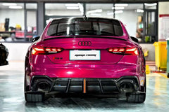 Audi RS5 B9.5 2020 2021 2022 2023 2024 2025 with Aftermarket Parts - AE V2 Style Rear Diffuser & Canards Dry Pre-preg Carbon Fiber from ArmorExtend