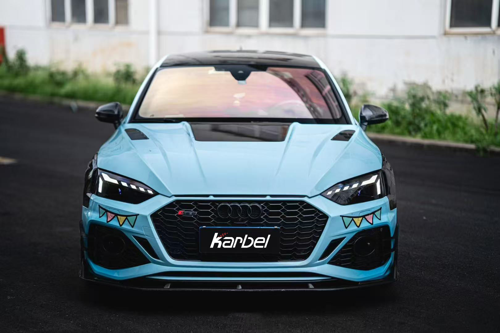 Audi RS5 B9.5 2020 2021 2022 2023 2024 2025 with Aftermarket Parts - AE Style Front Canards Carbon Fiber from ArmorExtend