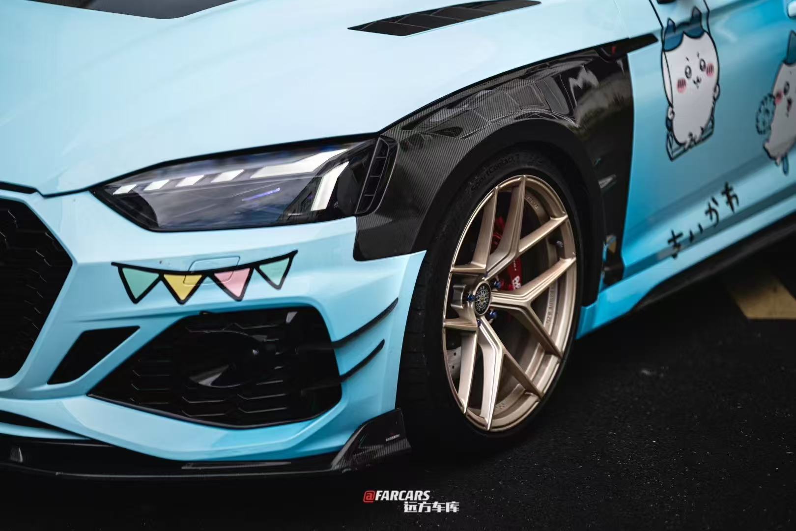 Audi RS5 B9 B9.5 2017 2018 2019 2020 2021 2022 2023 2024 2025 with Aftermarket Parts - AE Style Front Fenders Carbon Fiber from ArmorExtend
