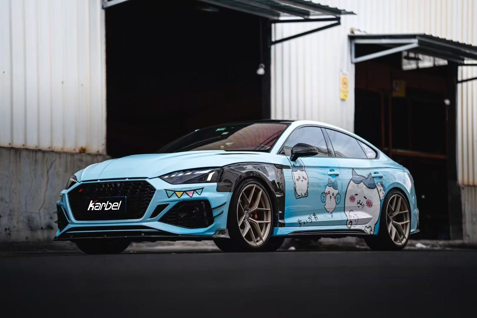 Audi RS5 B9.5 2020 2021 2022 2023 2024 2025with Aftermarket Parts - AE Style Front Lip Carbon Fiber from ArmorExtend