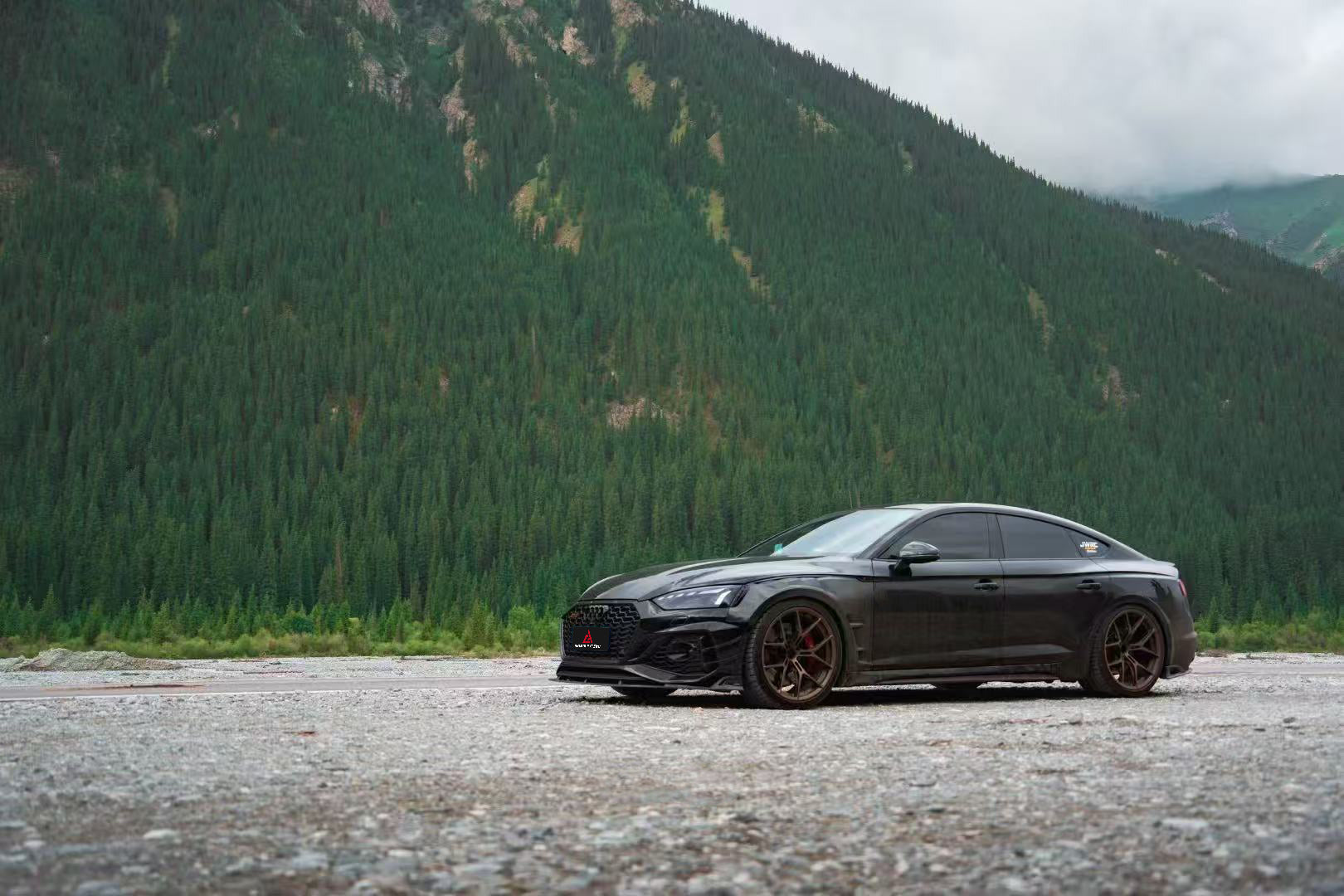 Audi RS5 B9.5 2020 2021 2022 2023 2024 2025with Aftermarket Parts - AE Style Front Lip Carbon Fiber from ArmorExtend