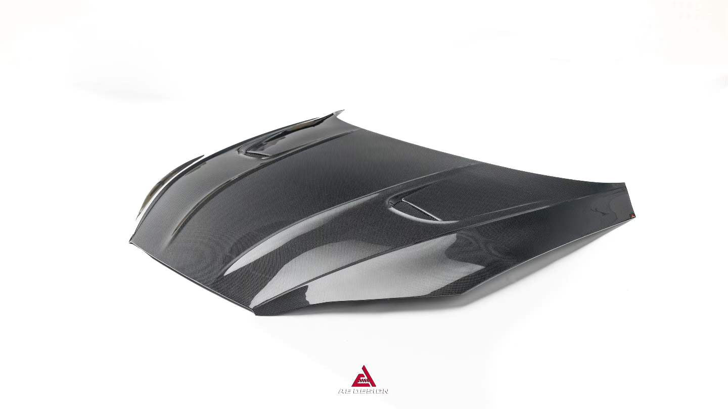 Audi RS5 S5 A5 B9 B9.5 2017 2018 2019 2020 2021 2022 2023 2024 with Aftermarket Parts - AE Style Hood Bonnet Carbon Fiber from ArmorExtend