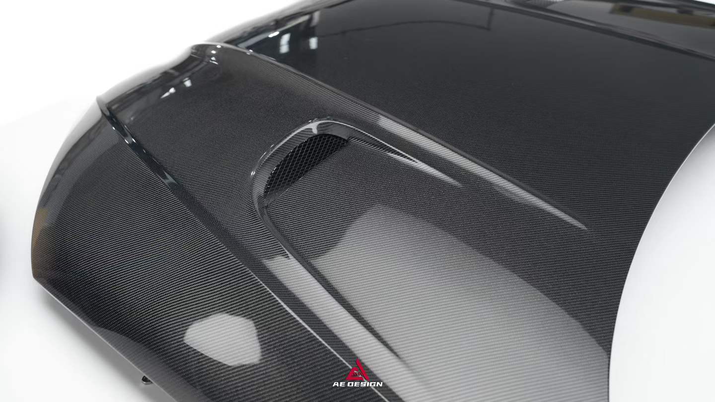 Audi RS5 S5 A5 B9 B9.5 2017 2018 2019 2020 2021 2022 2023 2024 with Aftermarket Parts - AE Style Hood Bonnet Carbon Fiber from ArmorExtend