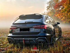 Audi RS6 C8 2020 2021 2022 2023 2024 & RS7 C8 2020 2021 2022 2023 2024 with Aftermarket Parts - AE Rear Diffuser & Canards Pre-preg Carbon Fiber from ArmorExtend