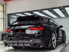 Audi RS6 C8 2020 2021 2022 2023 2024 & RS7 C8 2020 2021 2022 2023 2024 with Aftermarket Parts - AE Rear Diffuser & Canards Carbon Fiber?from ArmorExtend