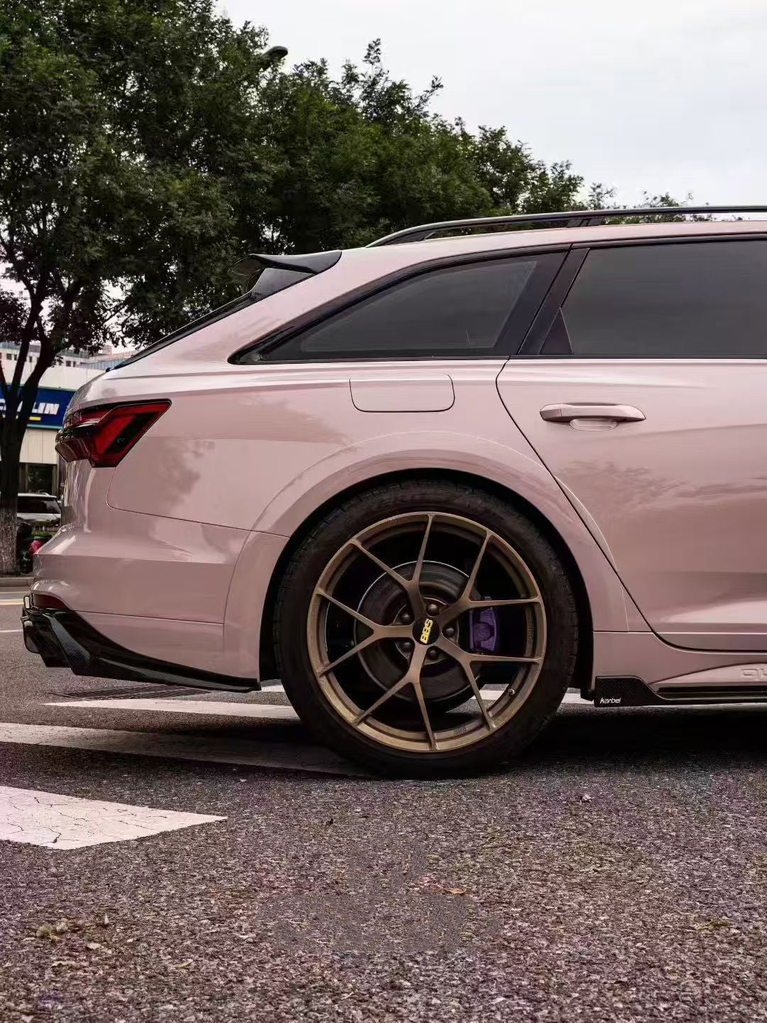 Audi A6 Allroad C8 2020-ON with Aftermarket Parts - V2 Style Rear Roof Spoiler Pre-preg Carbon Fiber from Karbel Carbon