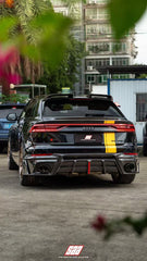 Audi RSQ8 2021 2022 2023 2024 SQ8 Q8 (requires you to upgrade the exhaust tips to RSQ8 version) 2020 2021 2022 2023 2024 with Aftermarket Parts - AE Rear Diffuser Pre-Preg Carbon Fiber from ArmorExtend