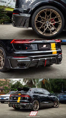 Audi RSQ8 2021 2022 2023 2024 SQ8 Q8 (requires you to upgrade the exhaust tips to RSQ8 version) 2020 2021 2022 2023 2024 with Aftermarket Parts - AE Rear Diffuser Pre-Preg Carbon Fiber from ArmorExtend