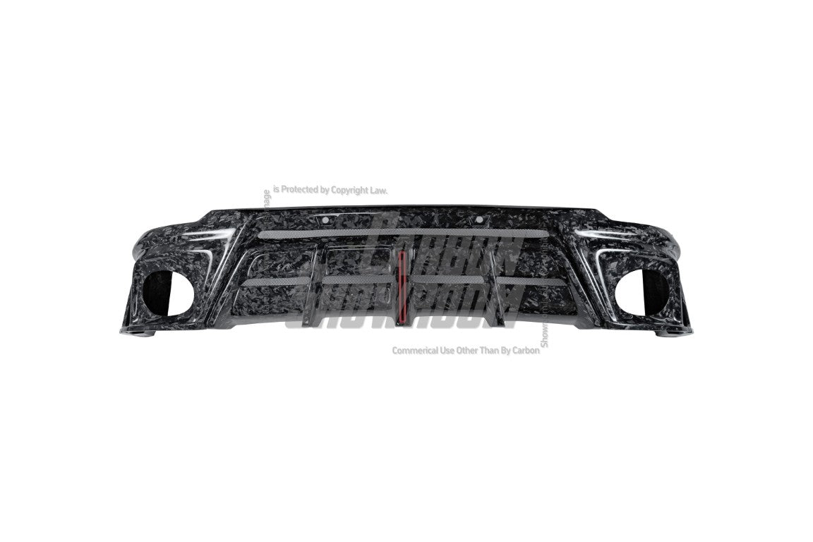 Audi RSQ8 2021 2022 2023 2024 SQ8 Q8 (requires you to upgrade the exhaust tips to RSQ8 version) 2020 2021 2022 2023 2024 with Aftermarket Parts - AE Rear Diffuser Pre-Preg Carbon Fiber from ArmorExtend