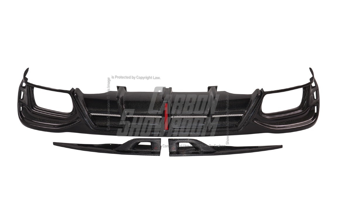 Audi S4 / A4 (With S-line Bumper) B9.5 2020 2021 2022 2023 2024 with Aftermarket Parts - AE / Plustic Style Rear Diffuser & Canards Carbon Fiber / ABS