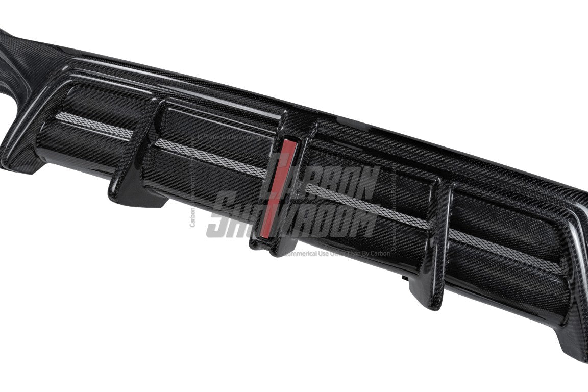 Audi S4 / A4 (With S-line Bumper) B9.5 2020 2021 2022 2023 2024 with Aftermarket Parts - AE / Plustic Style Rear Diffuser & Canards Carbon Fiber / ABS