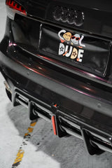 Audi S4 / A4 (With S-line Bumper) B9.5 2020 2021 2022 2023 2024 with Aftermarket Parts - AE / Plustic Style Rear Diffuser & Canards Carbon Fiber / ABS