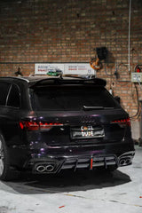 Audi S4 / A4 (With S-line Bumper) B9.5 2020 2021 2022 2023 2024 with Aftermarket Parts - AE / Plustic Style Rear Diffuser & Canards Carbon Fiber / ABS