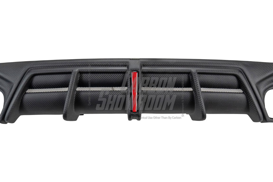 Audi S4 / A4 (With S-line Bumper) B9.5 2020 2021 2022 2023 2024 with Aftermarket Parts - AE / Plustic Style Rear Diffuser & Canards Carbon Fiber / ABS