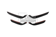 Audi S4 / A4 (With S-line Bumper) B9.5 2020 2021 2022 2023 2024 with Aftermarket Parts - AE Style Front Canards Carbon Fiber from ArmorExtend