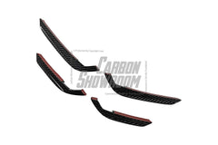 Audi S4 / A4 (With S-line Bumper) B9.5 2020 2021 2022 2023 2024 with Aftermarket Parts - AE Style Front Canards Carbon Fiber from ArmorExtend