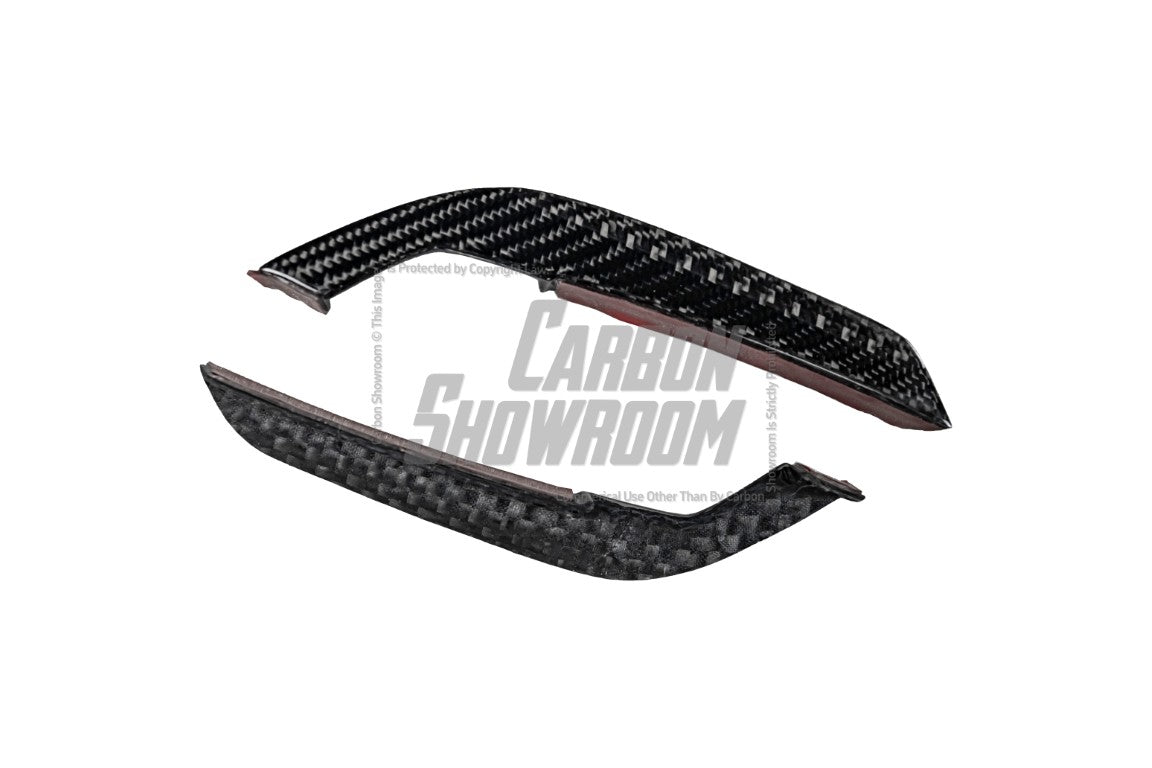 Audi S4 / A4 (With S-line Bumper) B9.5 2020 2021 2022 2023 2024 with Aftermarket Parts - AE Style Front Canards Carbon Fiber from ArmorExtend