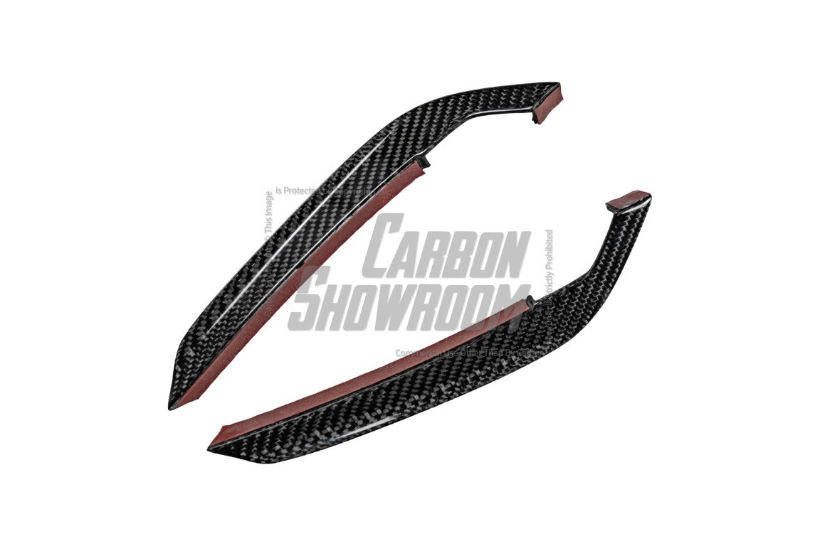Audi S4 / A4 (With S-line Bumper) B9.5 2020 2021 2022 2023 2024 with Aftermarket Parts - AE Style Front Canards Carbon Fiber from ArmorExtend