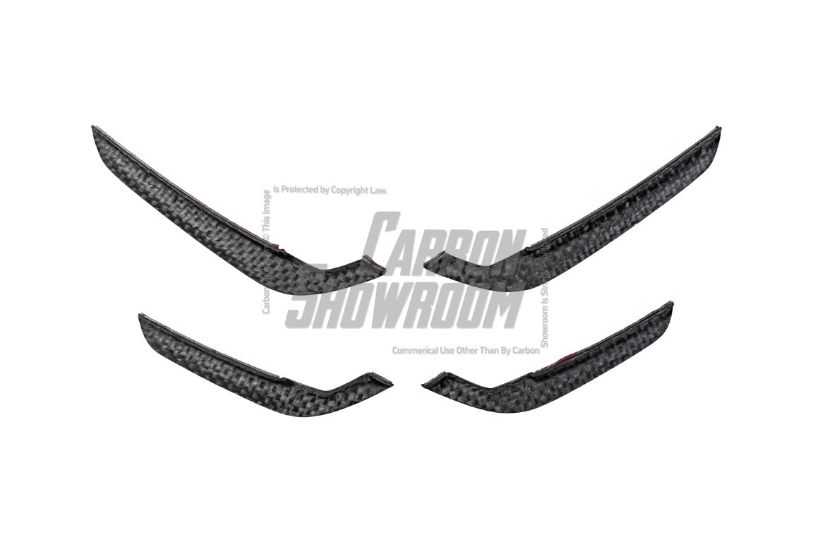 Audi S4 / A4 (With S-line Bumper) B9.5 2020 2021 2022 2023 2024 with Aftermarket Parts - AE Style Front Canards Carbon Fiber from ArmorExtend