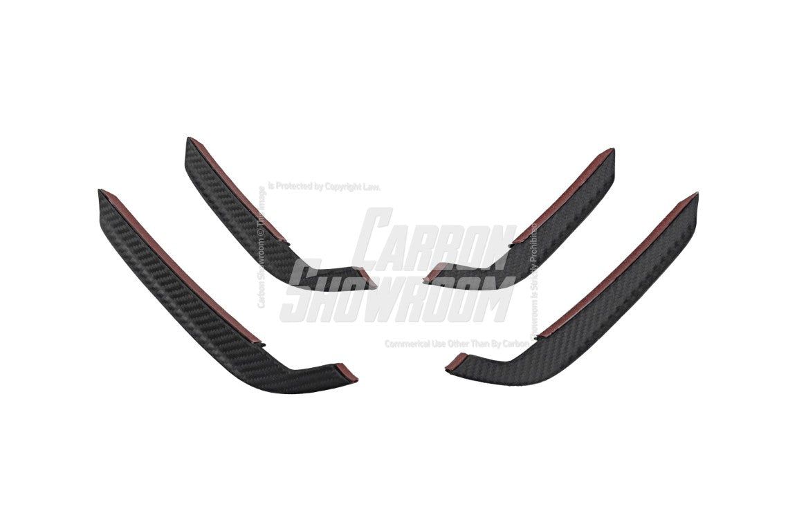 Audi S4 / A4 (With S-line Bumper) B9.5 2020 2021 2022 2023 2024 with Aftermarket Parts - AE Style Front Canards Carbon Fiber from ArmorExtend
