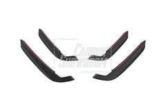 Audi S4 / A4 (With S-line Bumper) B9.5 2020 2021 2022 2023 2024 with Aftermarket Parts - AE Style Front Canards Carbon Fiber from ArmorExtend