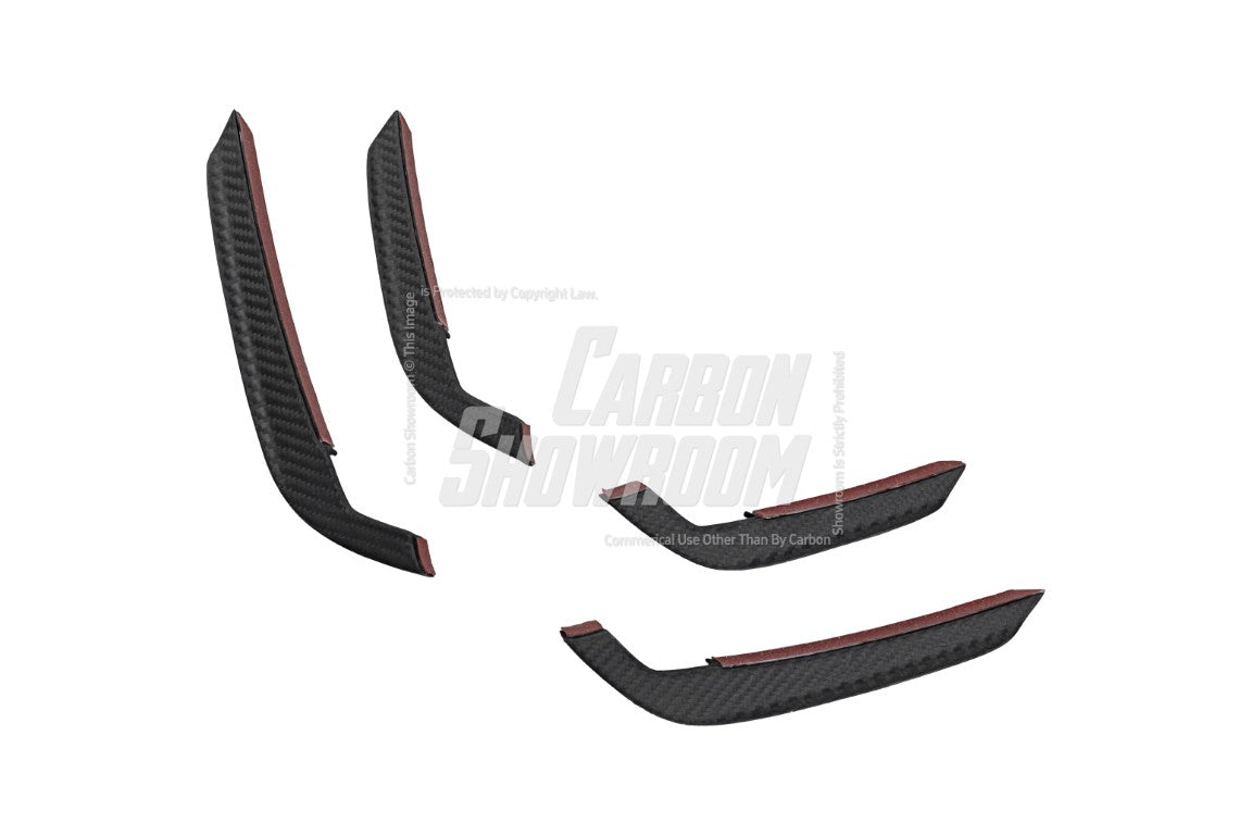 Audi S4 / A4 (With S-line Bumper) B9.5 2020 2021 2022 2023 2024 with Aftermarket Parts - AE Style Front Canards Carbon Fiber from ArmorExtend