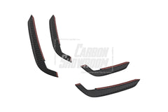 Audi S4 / A4 (With S-line Bumper) B9.5 2020 2021 2022 2023 2024 with Aftermarket Parts - AE Style Front Canards Carbon Fiber from ArmorExtend