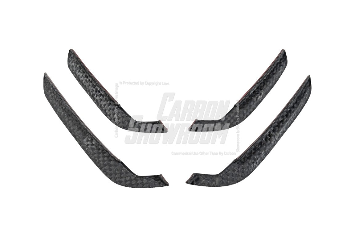 Audi S4 / A4 (With S-line Bumper) B9.5 2020 2021 2022 2023 2024 with Aftermarket Parts - AE Style Front Canards Carbon Fiber from ArmorExtend