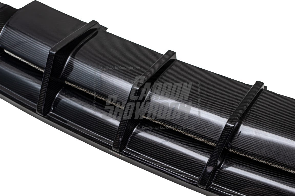 Audi S4 / A4 (With S-line Bumper) B9.5 2020 2021 2022 2023 2024 with Aftermarket Parts - AE Style Rear Diffuser Carbon Fiber from ArmorExtend